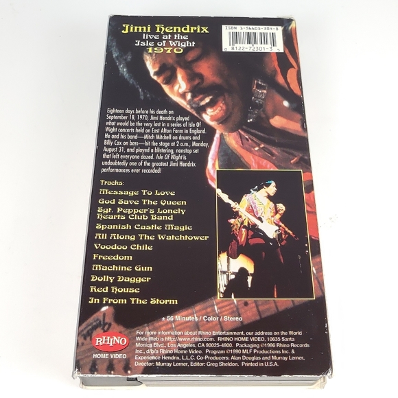 Jimi Hendrix: Live at the Isle of Wight 1970 VHS Retro Vintage Electronics 70's - Picture 5 of 6